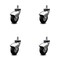 Service Caster 3 Inch Chrome Hooded Neoprene Rubber 7/8 Inch Grip Ring Stem Casters SCC, 4PK SCC-GR03S310-NPRB-BC-71678-4 - alternate 2
